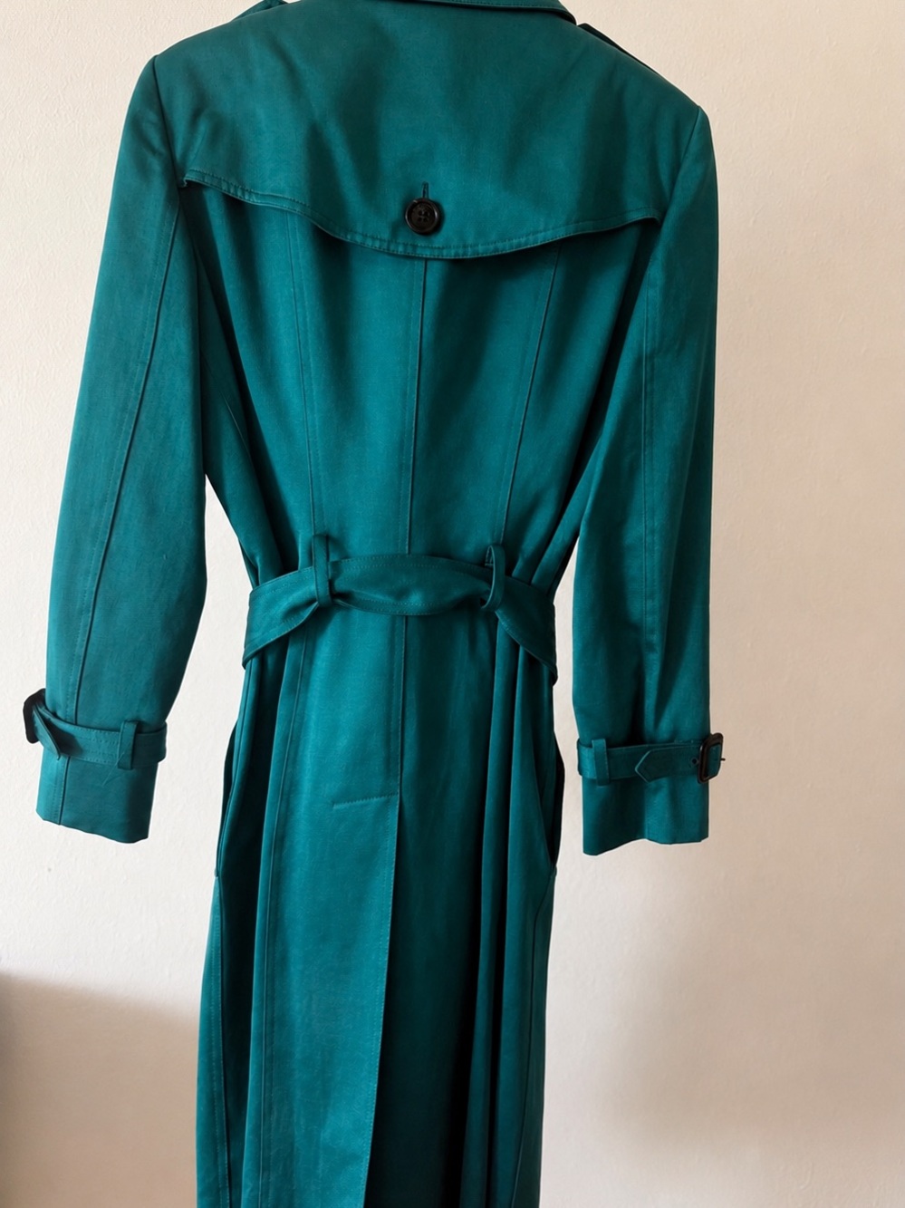 Burberry Prorsum Teal Cotton Trench Coat Made in Italy IT 44 - Picture 4 of 6